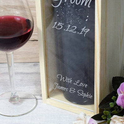 Personalised Wine Box With Clear Lid - Father Of The Groom