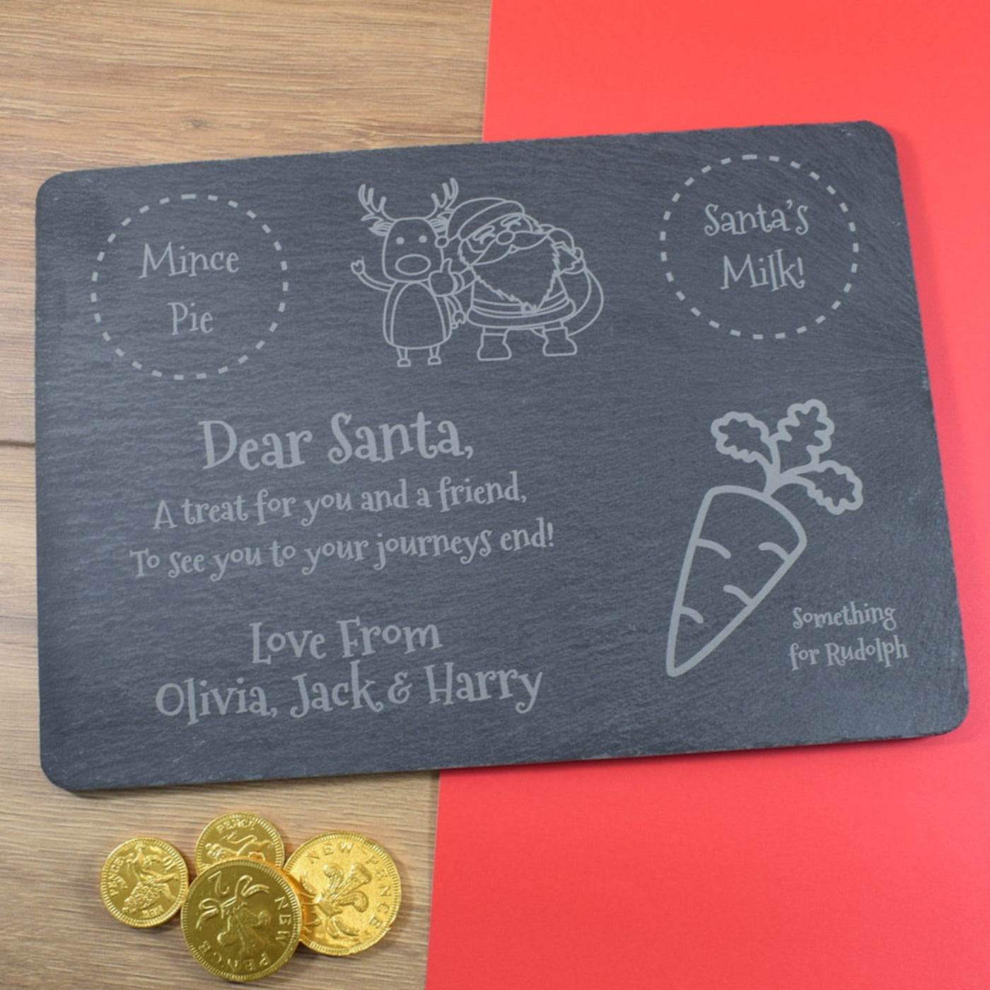 Santa Treat Board, Personalised Christmas Eve Board, Santa & Rudolph’s Christmas Eve Plate