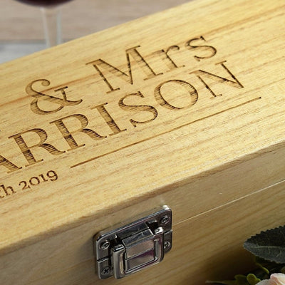 Personalised Wedding Wine Box - Bride & Groom