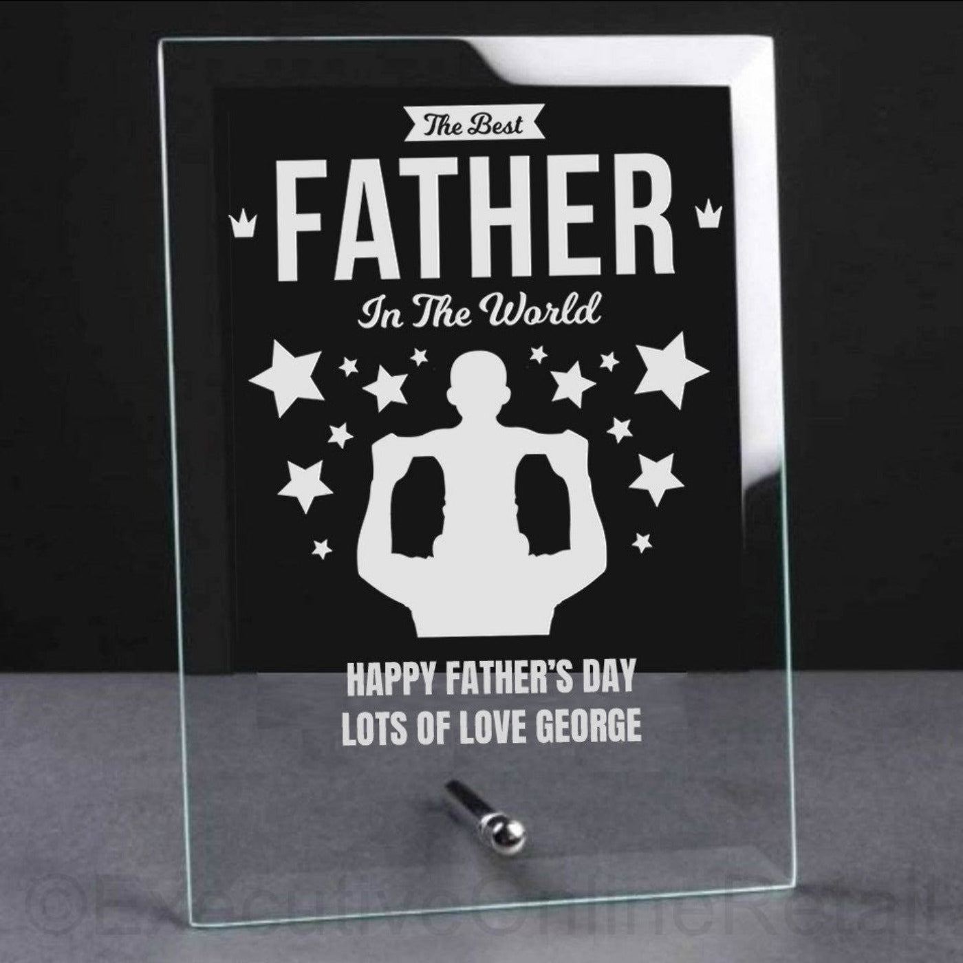 Personalised Father's Day Glass Plaque - Best Father in the World