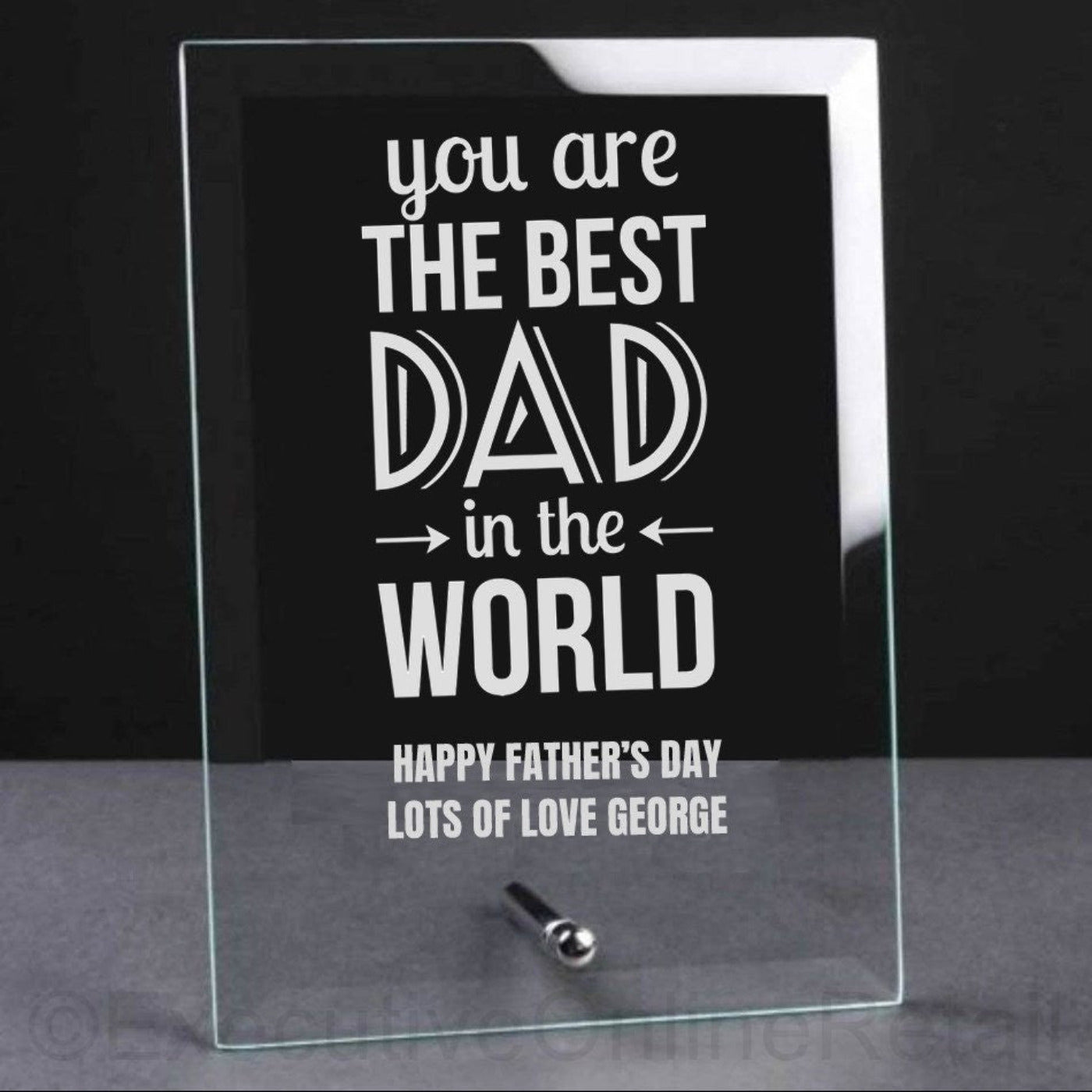 Personalised Father's Day Glass Plaque - Best Dad in the World