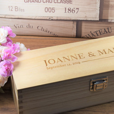 Personalised Wedding Wine Box - Bride & Groom