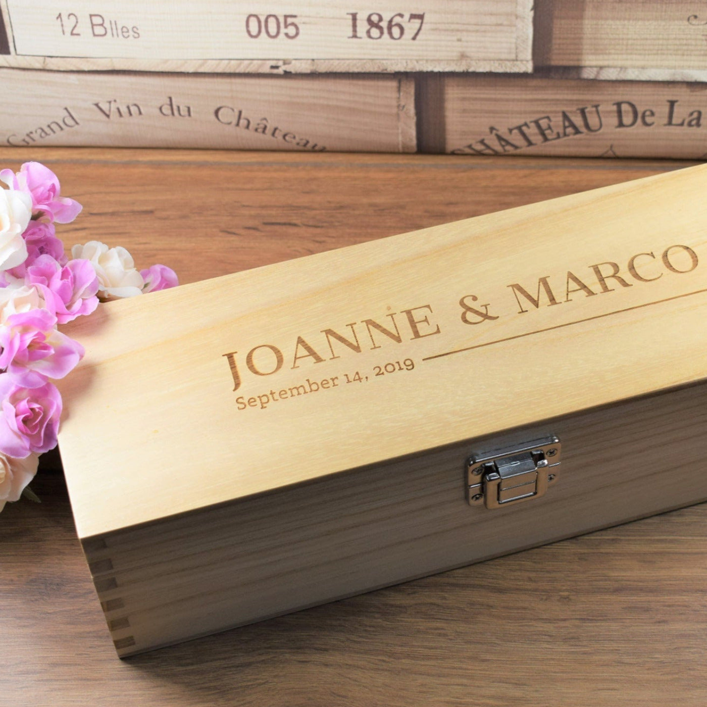 Personalised Wedding Wine Box - Bride & Groom