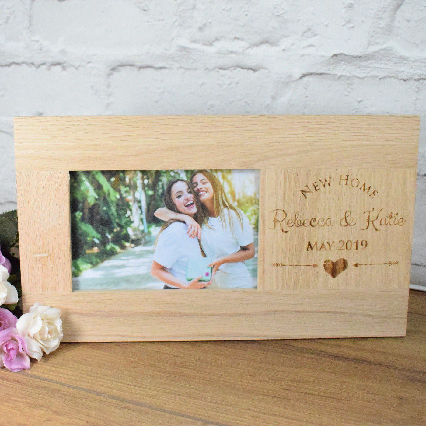 Personalised Photo Frames, Personalised Picture Frames, Solid Oak 6 x 4 Inch Frame, New Home Gifts New House Photo Frame, Housewarming Gift