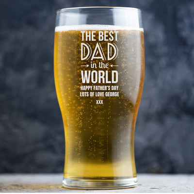 Personalised Beer Glass Classic Design - Best Dad