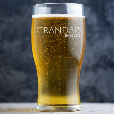 Personalised Beer Glass Classic Design - Grandad Since 'Year'