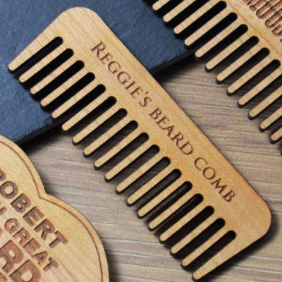 Personalised Wooden Beard Comb - Name