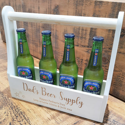 Personalised Beer Carrier Wooden Beer Crate - Dad's Beer