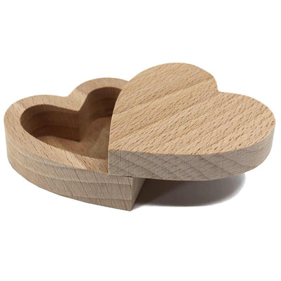Personalised Wedding Ring Box - Engraved Wedding Ring Box Rustic Heart Shaped Wooden Ring Box - Wedding Day, Bride & Groom Surname