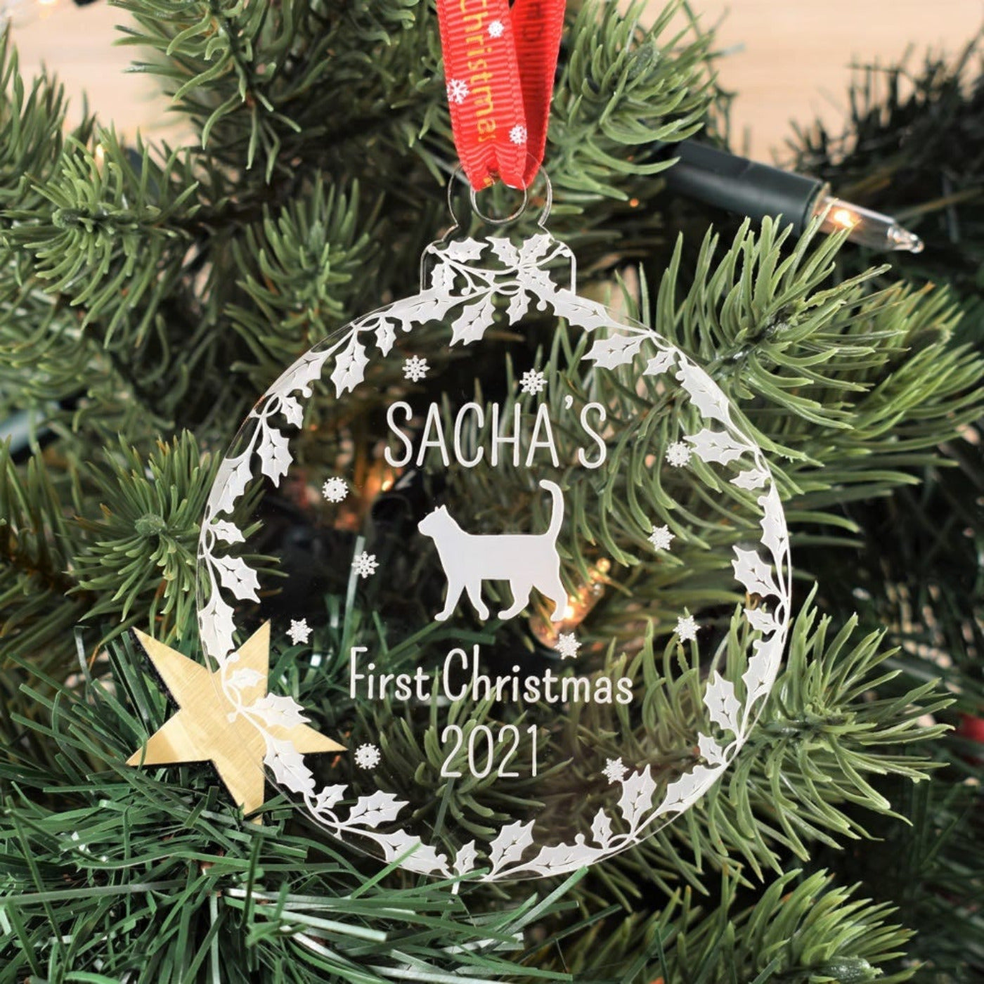 Personalised Christmas Bauble - Cat