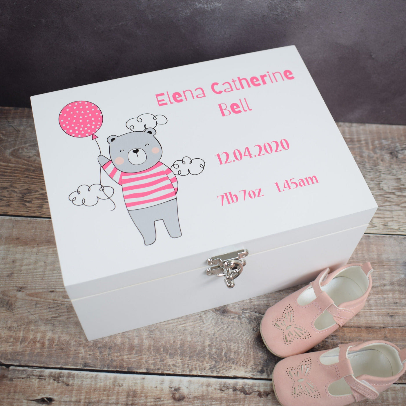 Personalised New Baby Keepsake Box - Newborn Gifts, Memory Boxes, New Baby Gifts, Gifts For Baby, New Mothers, Christening Gift - Balloon