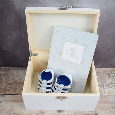 Personalised New Baby Keepsake Box - White Wooden Baby Memory Boxes, New Baby Gifts, Gift's for Baby, New Mam's, Christening Gift, Giraffe