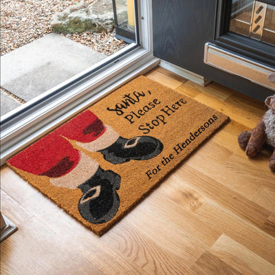 Personalised Christmas Doormat - Santa Stop Here