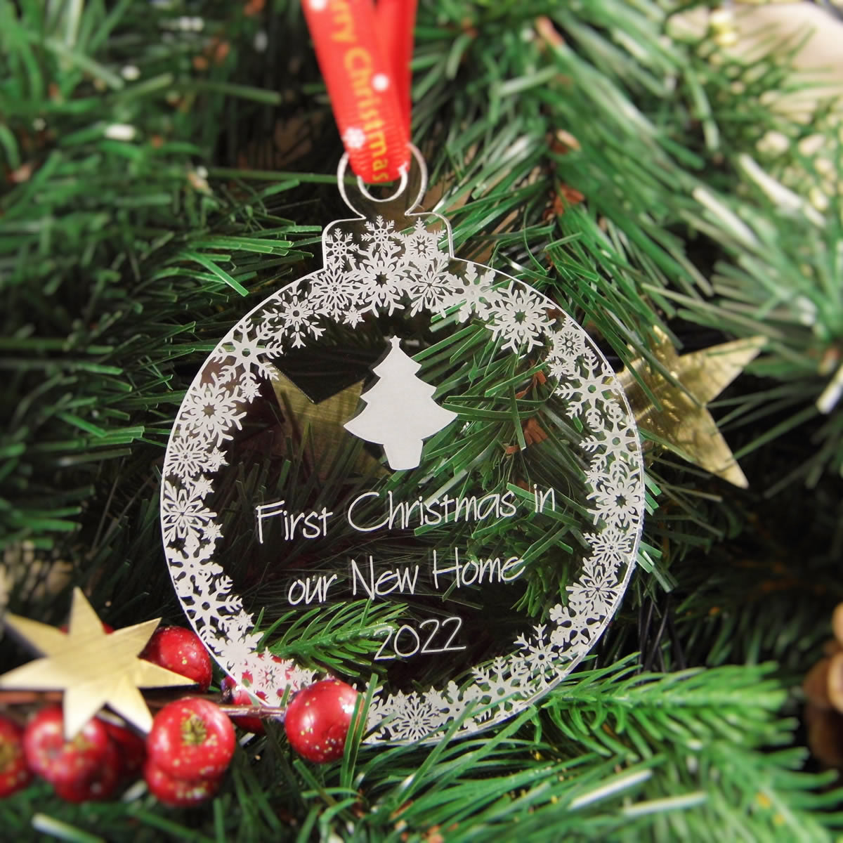 Personalised Christmas Tree Bauble - Christmas In Our New Home