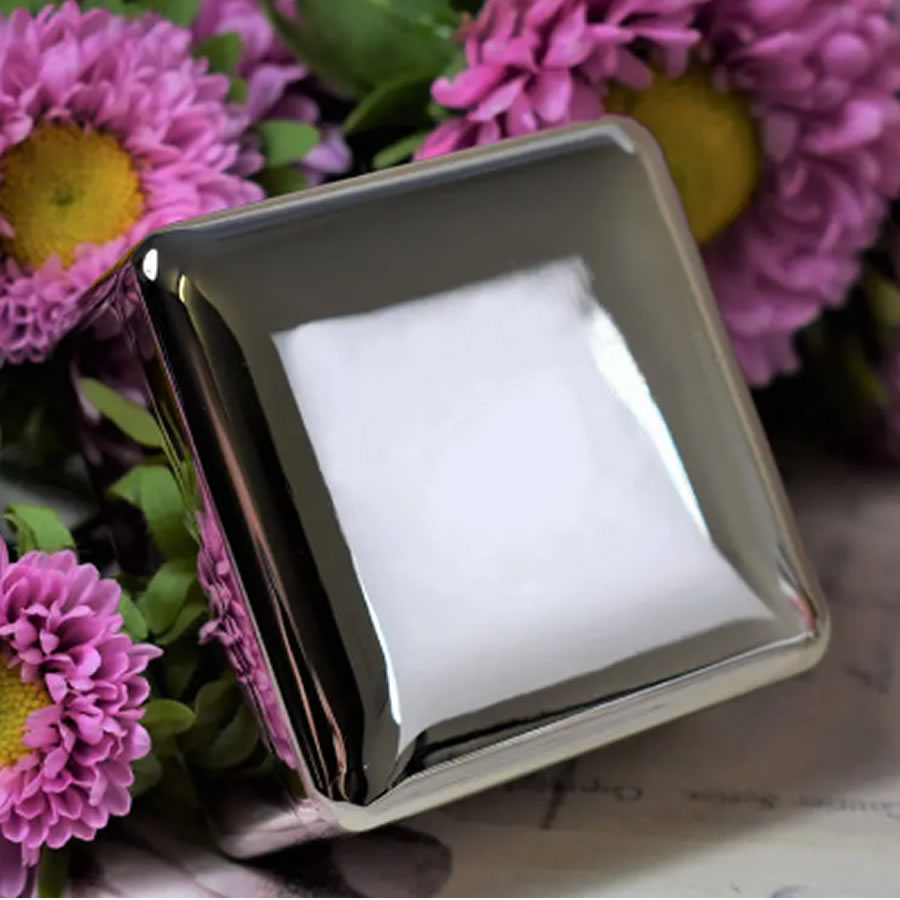 Engraved Silver Plated Trinket Box - Square