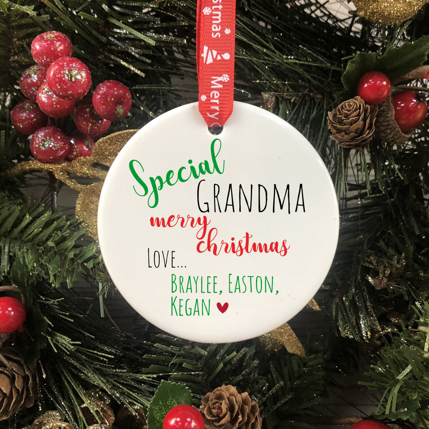 Personalised Christmas Bauble - Grandma Bauble Gift