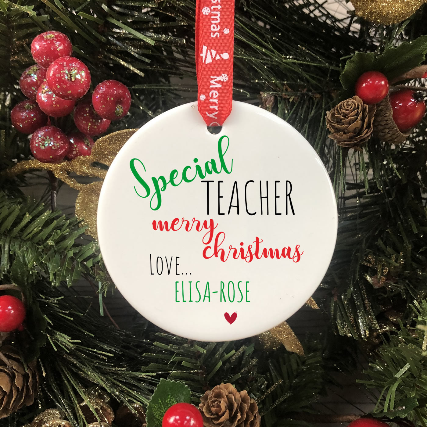 Personalised Christmas Bauble - Teacher Gift