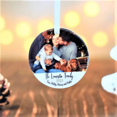Personalised Family Christmas Photo Bauble